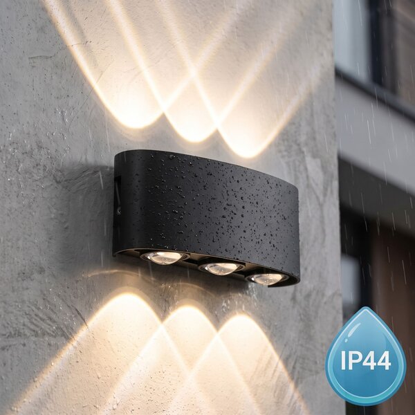 Homlokzati fali lámpa LED JNH040-6G Black