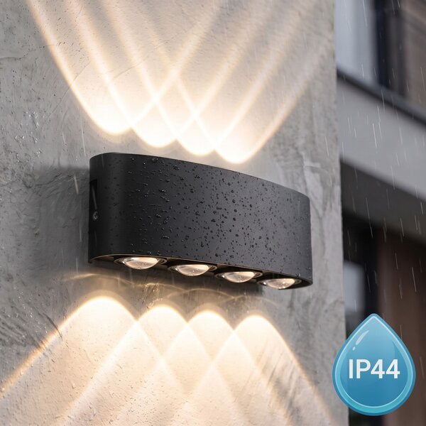 Homlokzati fali lámpa LED JNH041-8G Black