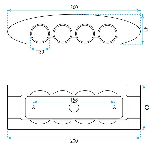 Homlokzati fali lámpa LED JNH041-8G Black