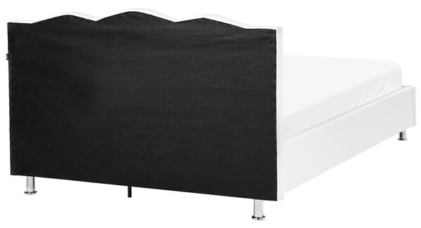 Ágyneműtartós ágy Műbőr METZ 140 x 200 cm Fehér