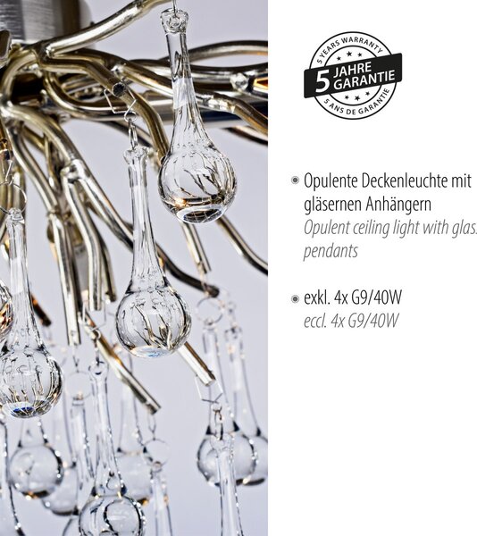 Paul Neuhaus glamour modern mennyezeti lámpa icicle acél pln8090-55