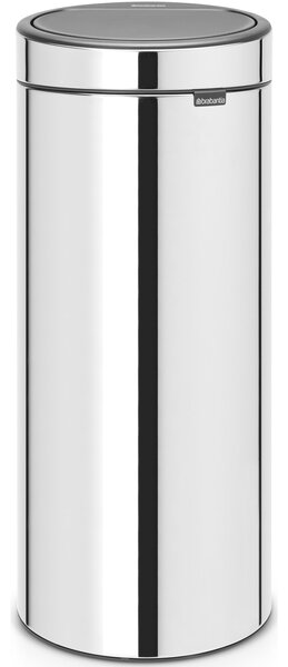 Brabantia Touch Bin New Soft-Touch nyomófedeles hulladékgyűjtő belső tartállyal, kerek, 30L - G méret, r.m. acél, fényes - 115325