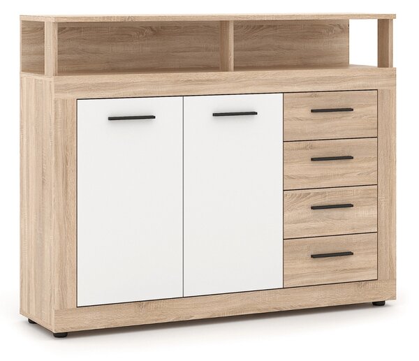 BLAGO MIDI A komód 119,5 cm, sonoma tölgy/fehér