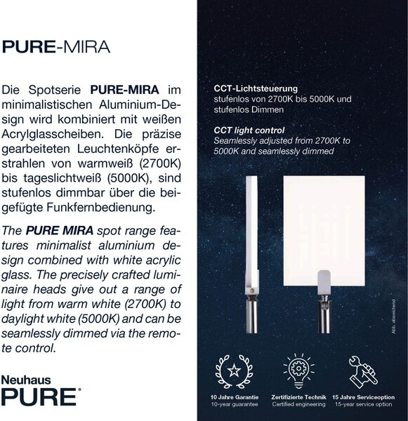 Paul Neuhaus modern spot lámpa pure-mira fekete pln6356-18