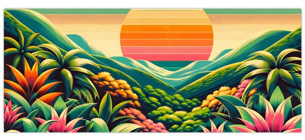 Kép - Színes naplemente (120x50 cm)