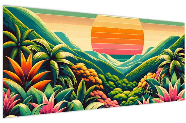 Kép - Színes naplemente (120x50 cm)
