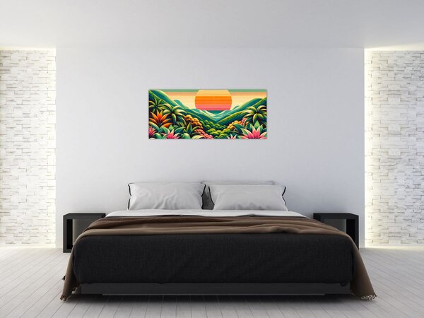 Kép - Színes naplemente (120x50 cm)