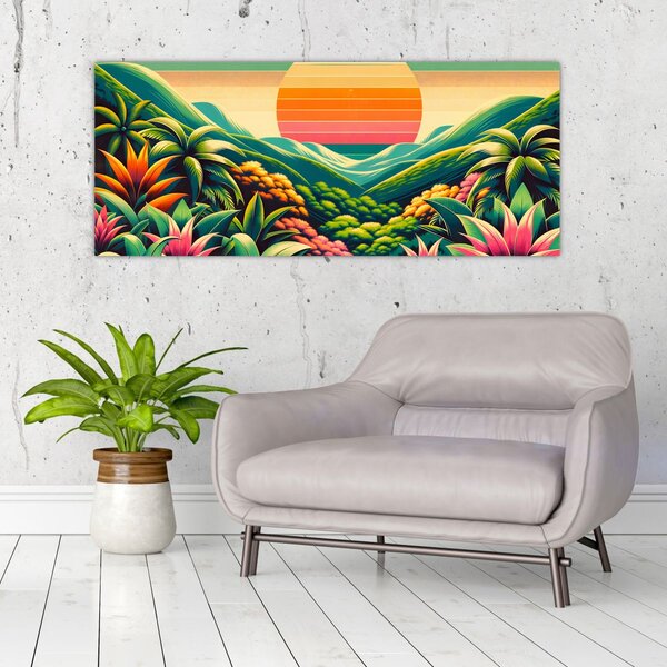 Kép - Színes naplemente (120x50 cm)