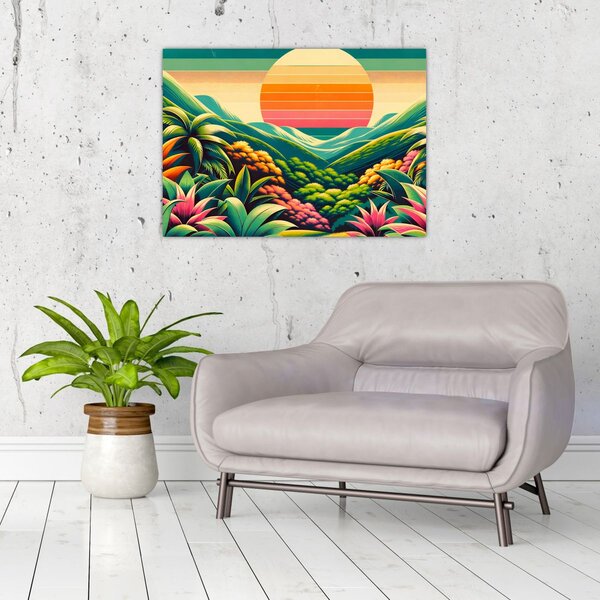 Kép - Színes naplemente (70x50 cm)