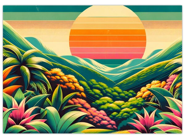 Kép - Színes naplemente (70x50 cm)