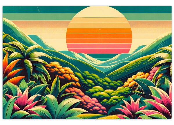 Kép - Színes naplemente (90x60 cm)