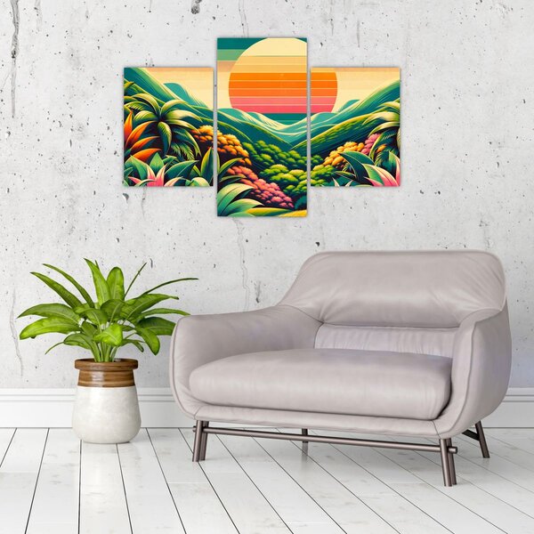 Kép - Színes naplemente (90x60 cm)