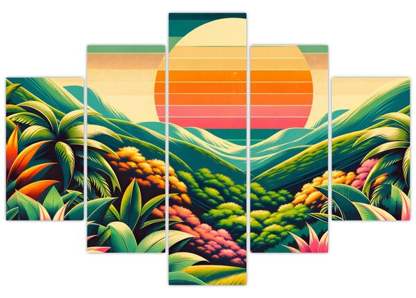 Kép - Színes naplemente (150x105 cm)