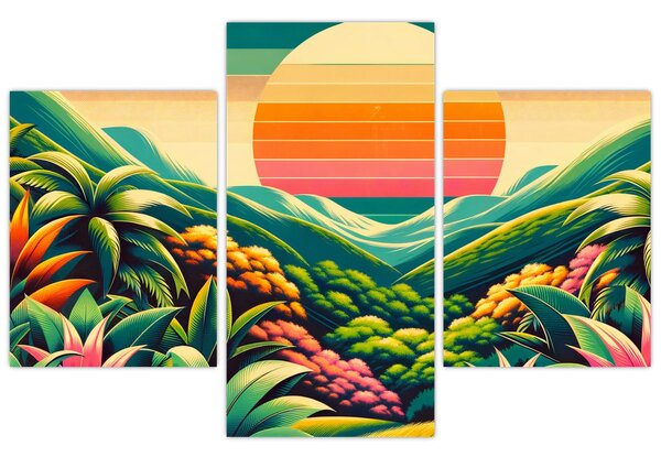 Kép - Színes naplemente (90x60 cm)