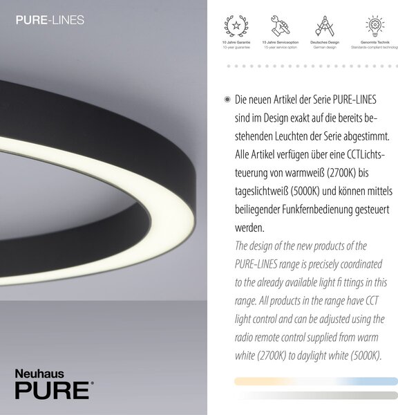 Paul Neuhaus modern függeszték pure-lines antracit pln6306-13