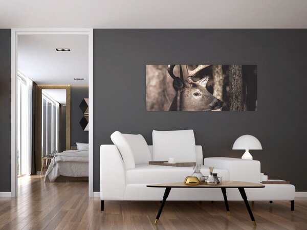 Kép - Szarvas az erdőben (120x50 cm)