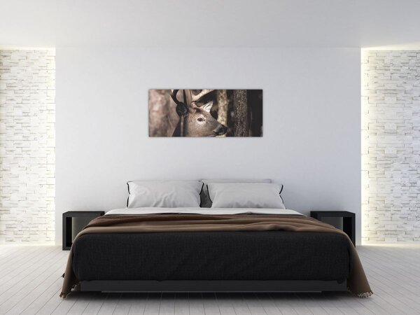 Kép - Szarvas az erdőben (120x50 cm)