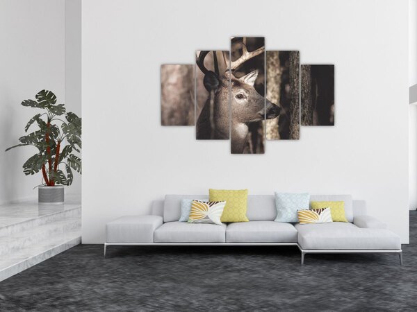 Kép - Szarvas az erdőben (150x105 cm)