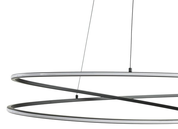 Lucande Gavril LED lógó világítás, 100 cm, fekete, dimmelhető fényerővel,, Fekete, Nappali / Étkező, fém, Modern