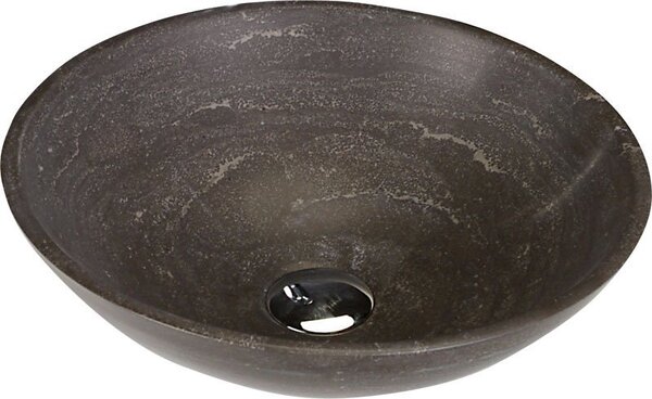 Sapho Sapho, BLOK 1 kő mosdó átmérője 40cm, matt sötét kő, 2401-02