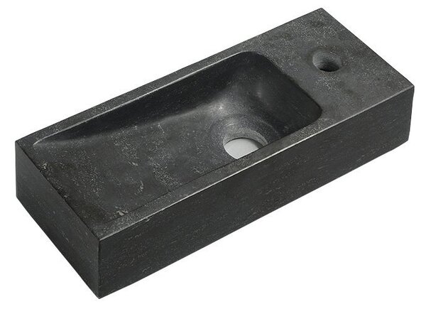 Sapho Sapho, BLOK kő mosdó 38x8x14 cm, fekete antracit, 2401-31