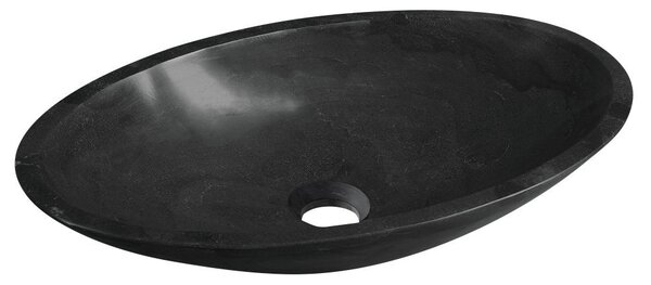 Sapho Sapho, BLOK kő mosdó 60x11x35 cm, fekete Marquin, matt, 2401-40
