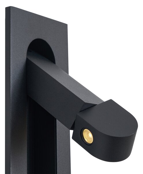Modern fekete fali lámpa LED-del és USB-C porttal - Hilton