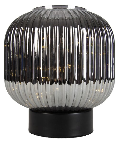 Art Deco asztali lámpa fekete füstüveggel, E27-es fényzsinórral - Karel