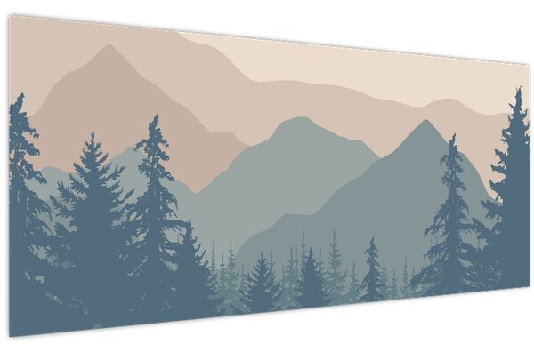 Kép - Türkiz hegység N⁰2 (120x50 cm)