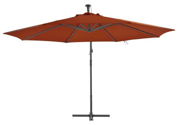 350 cm-es Konzolos Napernyő - Terrakotta - LED Világítással