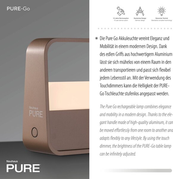 Paul Neuhaus modern asztali lámpa pure go barna pln4055-97