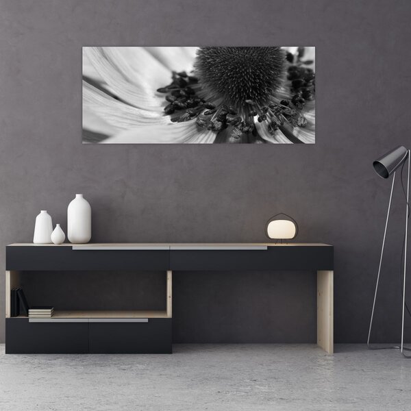 Kép - Virág fekete-fehérben (120x50 cm)