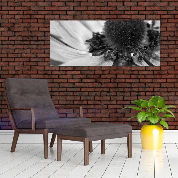 Kép - Virág fekete-fehérben (120x50 cm)