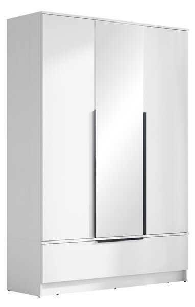 Gardróbszekrény Sarasota 201, Laminált forgácslap, 193x135x51cm, Fehér