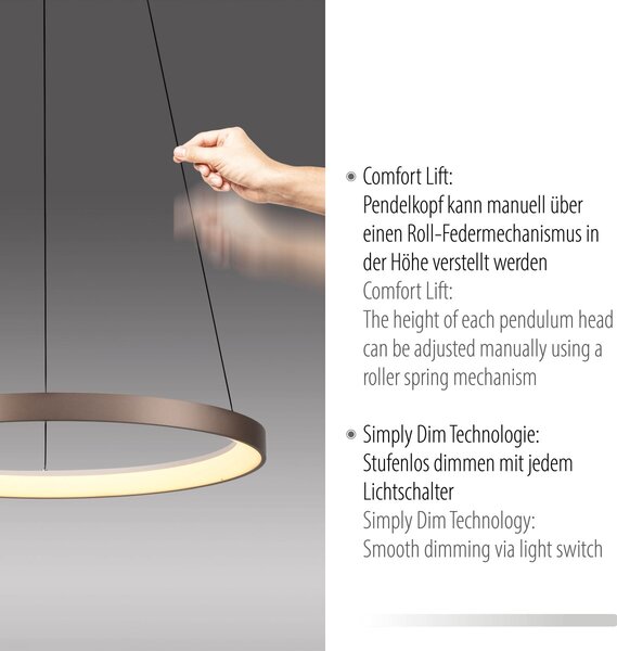 Paul Neuhaus modern függeszték hoop kávé pln2851-36