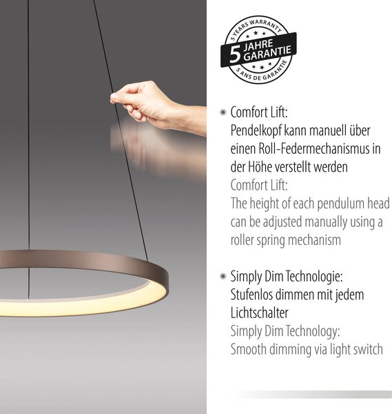Paul Neuhaus modern függeszték hoop kávé pln2851-36