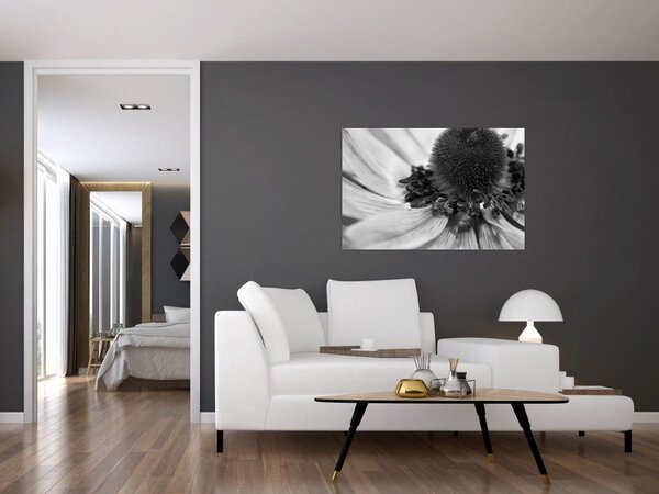 Kép - Virág fekete-fehérben (90x60 cm)