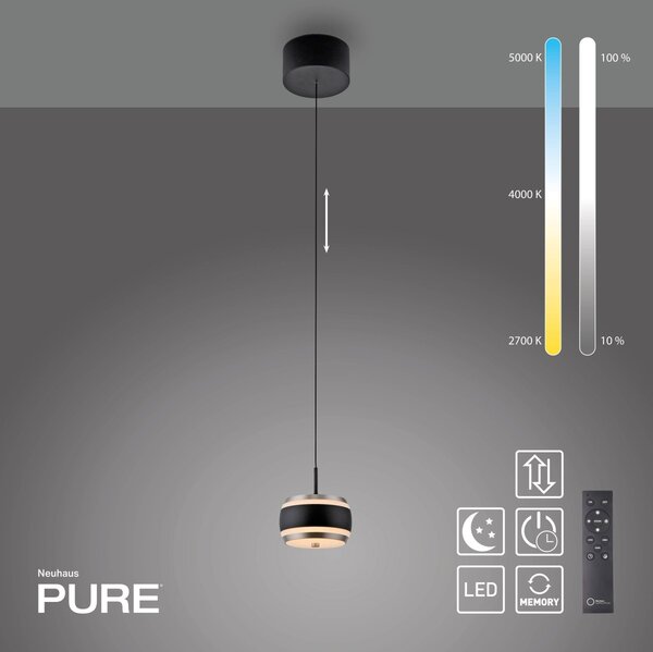 Paul Neuhaus modern függeszték pure falling rings fekete pln2503-18