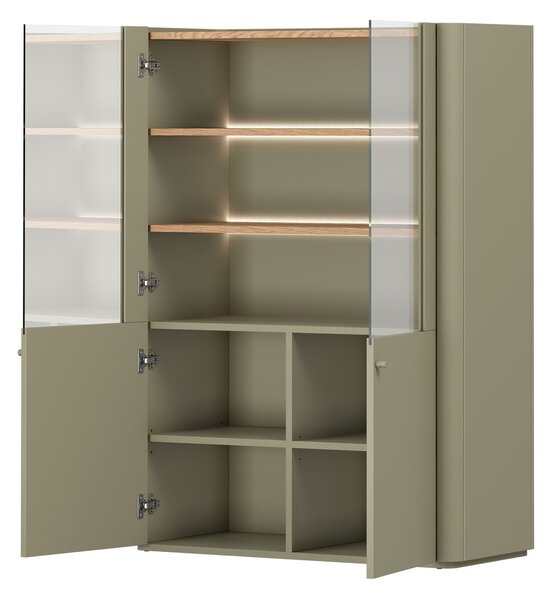 Elivo vitrines szekrény 100 cm kétajtós - eukaliptusz / baltic dune tölgy