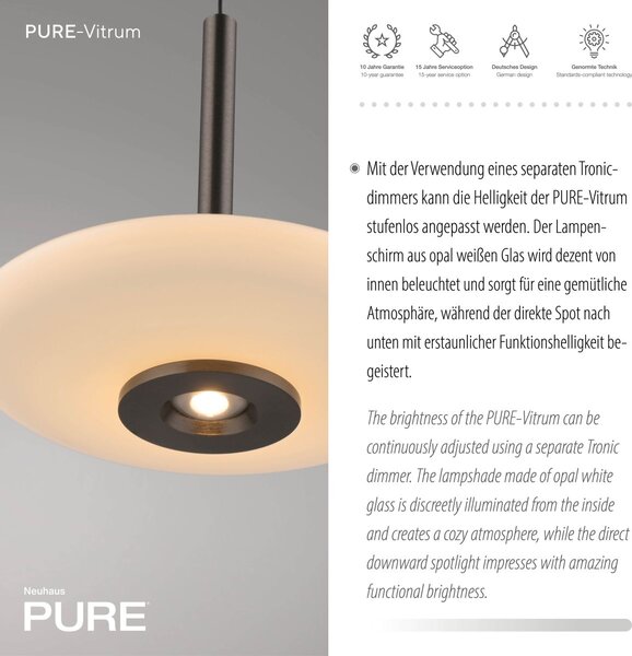 Paul Neuhaus modern függeszték pure vitrum barna ezüst pln2053-34