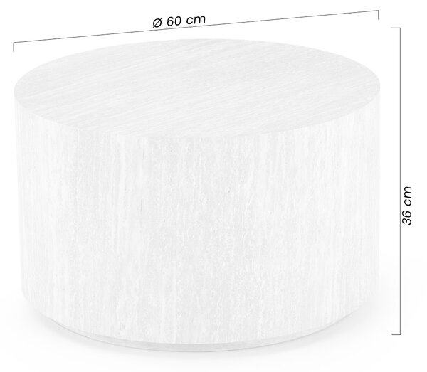 Novula kerek dohányzóasztal 60 és 45 cm - travertin