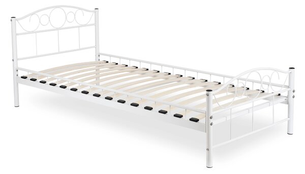 Fém ágy 90 cm Granjeros (fehér) (ágyráccsal)