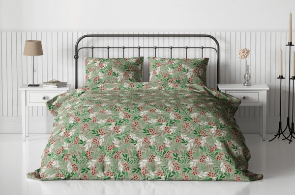 Flanel ágynemű PINEFLOR zöld Ágyneműhuzat mérete: 70 x 90 cm | 140 x 200 cm