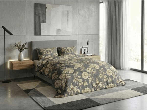 Flanel ágynemű LUXFLOWER szürke Ágyneműhuzat mérete: 70 x 90 cm | 140 x 200 cm