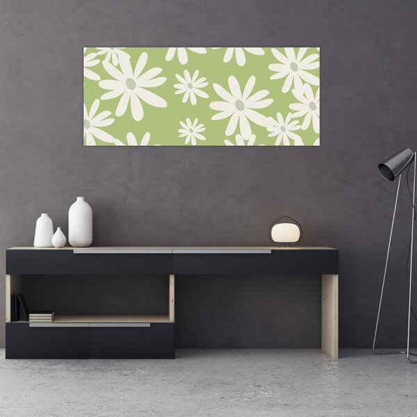 Kép - Hippik, zöld virágok N⁰1 (120x50 cm)