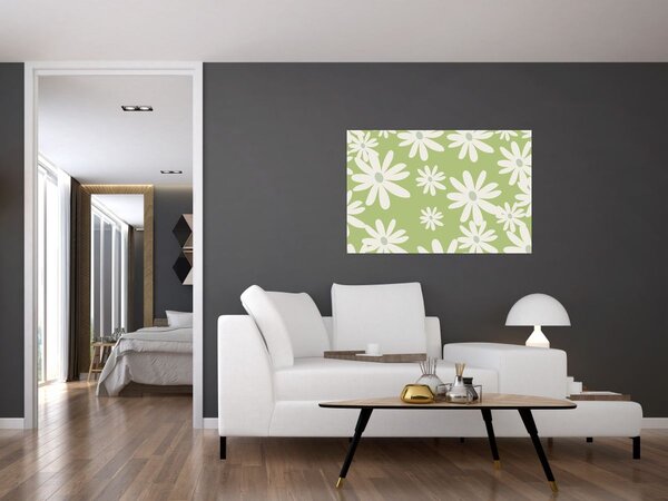 Kép - Hippik, zöld virágok N⁰1 (90x60 cm)