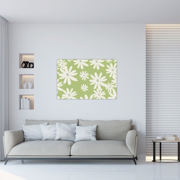 Kép - Hippik, zöld virágok N⁰1 (90x60 cm)