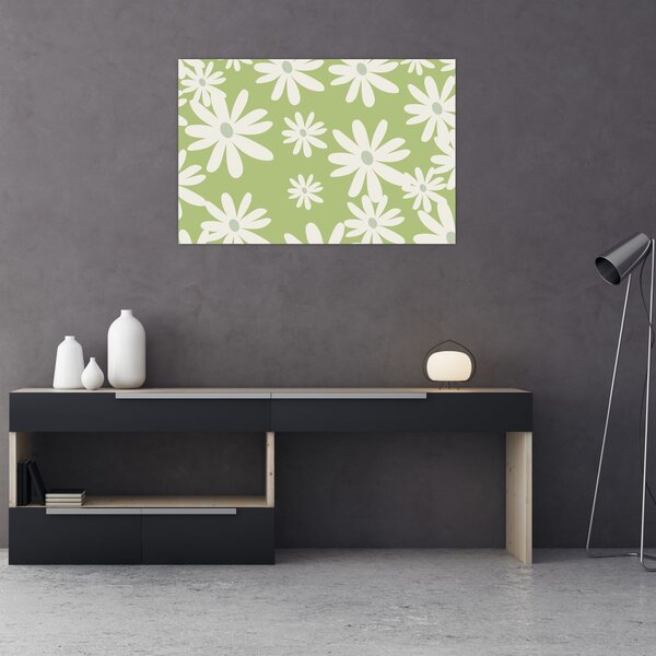 Kép - Hippik, zöld virágok N⁰1 (90x60 cm)