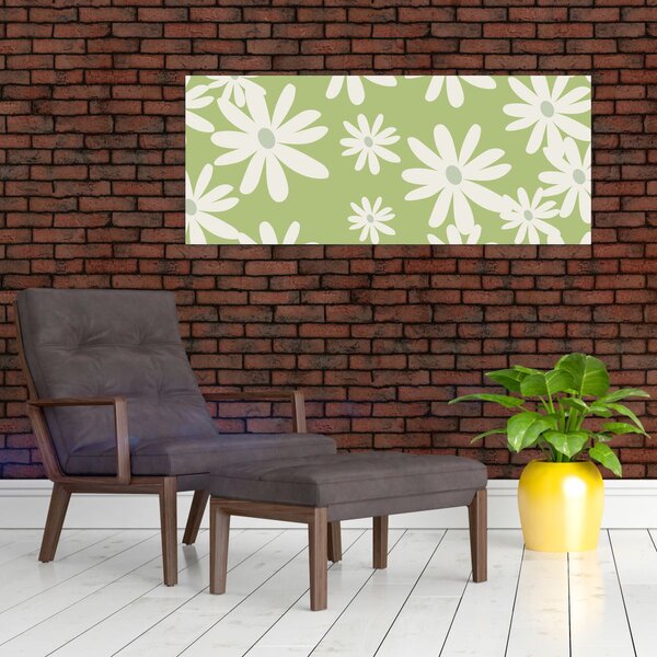 Kép - Hippik, zöld virágok N⁰1 (120x50 cm)