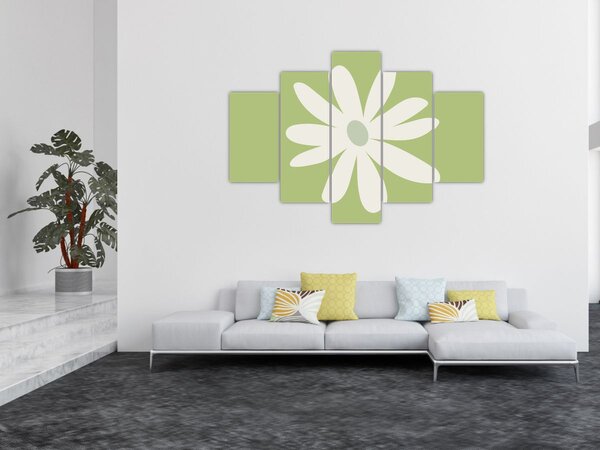 Kép - Hippik, zöld virágok N⁰2 (150x105 cm)